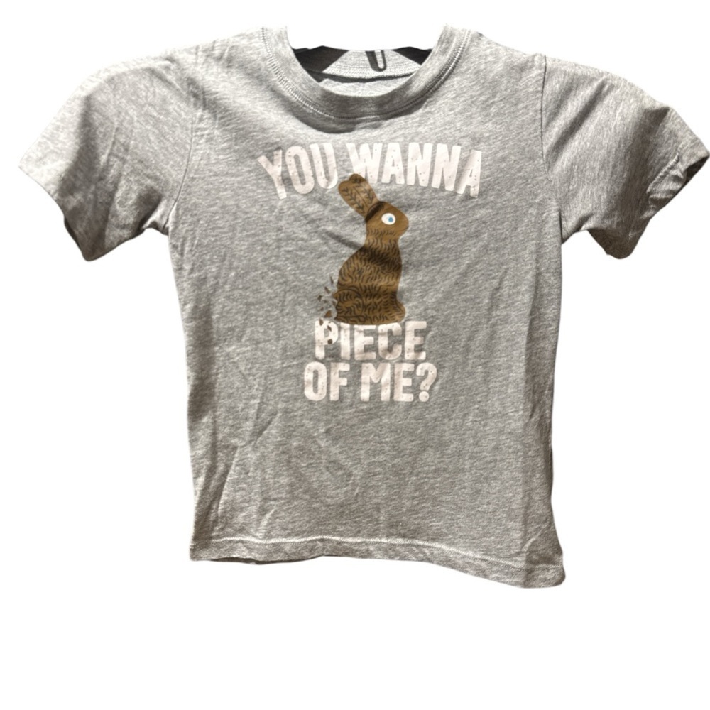 3/$20 Kids Graphic T-Shirt - “You Wanna Piece of Me?” Bunny Design,‎ Size XS 6/7